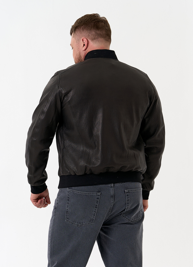 Мужская куртка бомбер из натуральной кожи модель № 32864 в рассрочку