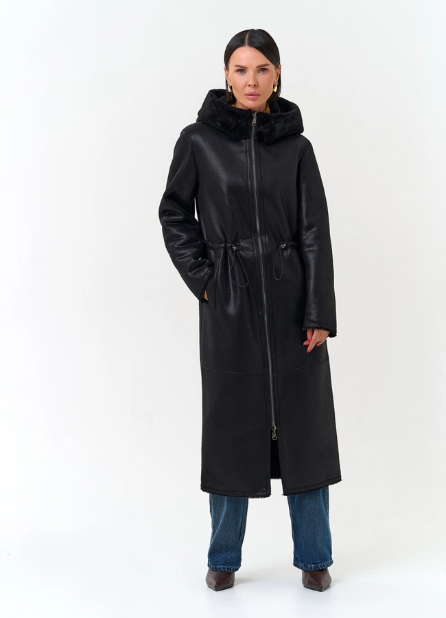 Женская дубленка из эко замши модель № 33911 универмаг малина фото