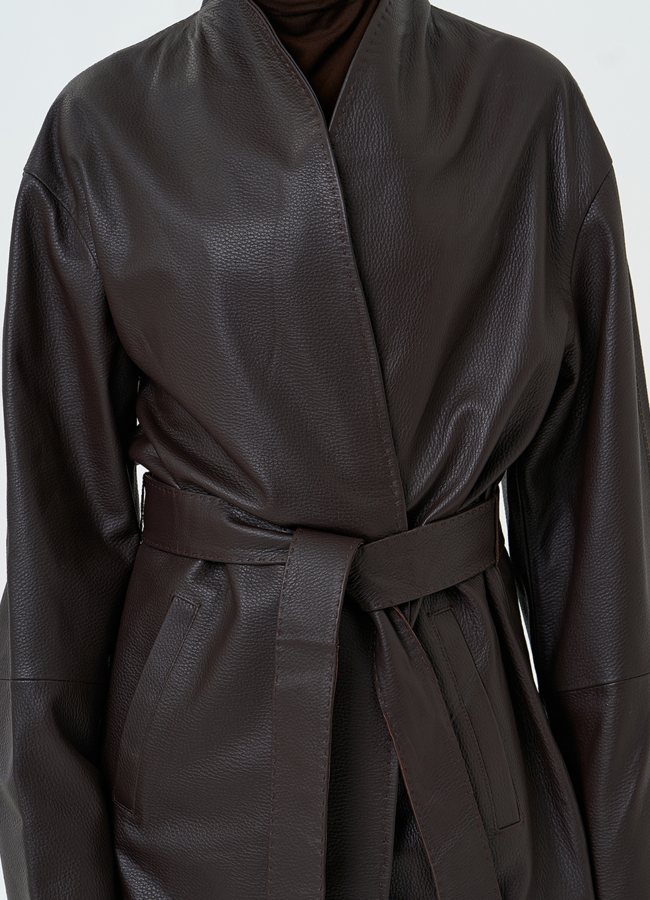 Женский жакет кимоно из натуральной кожи модель № 33116 универмаг малина