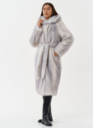 Длинная эко шуба с градиентом Длинная эко шуба с градиентом