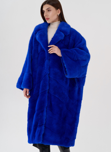 Норковая шуба с английским воротником 