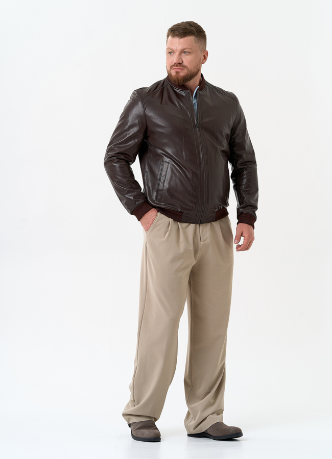 Мужская куртка бомбер из натуральной кожи модель № 32549 в кредит