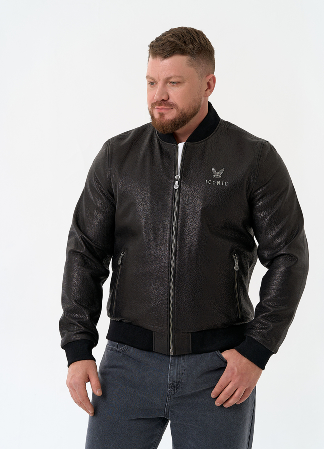 Мужская куртка бомбер из натуральной кожи модель № 32864 универмаг малина