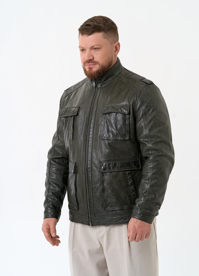 Мужская куртка из натуральной кожи модель № 32547 универмаг малина