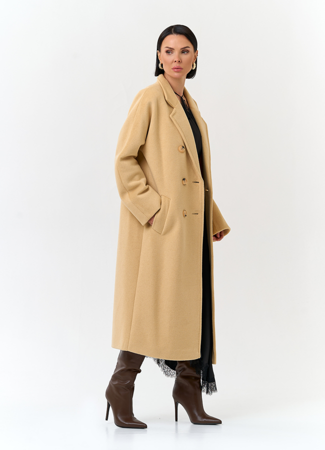 Женское пальто с поясом модель № 32809 универмаг малина