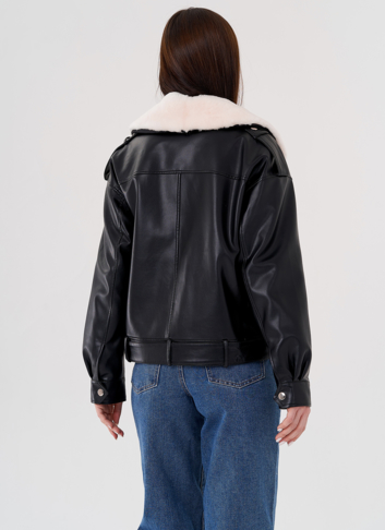 Куртка косуха на утеплении со съемным натуральным мехом