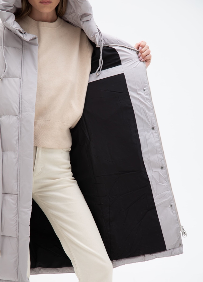 Женский пуховик с капюшоном  модель № 29109 универмаг малина