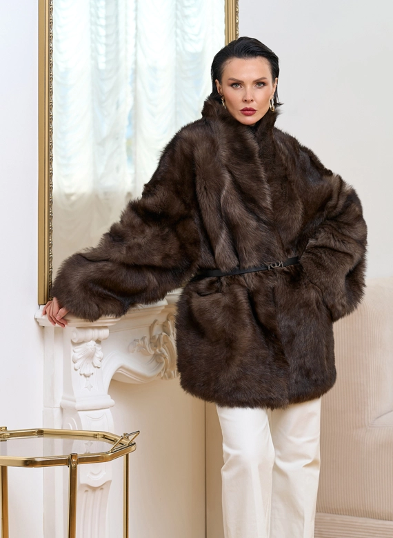 Женская двухсторонняя дубленка фото