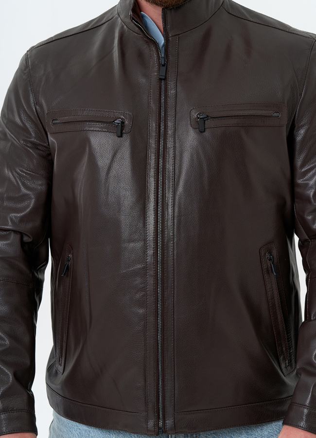 Мужская куртка из натуральной кожи модель № 32712 универмаг малина