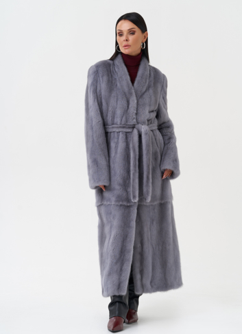 Длинная шуба из меха норки