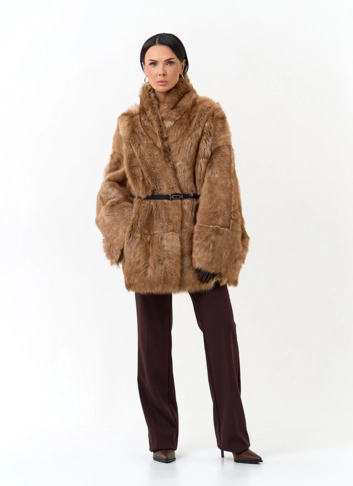 Женская двухсторонняя дубленка фото