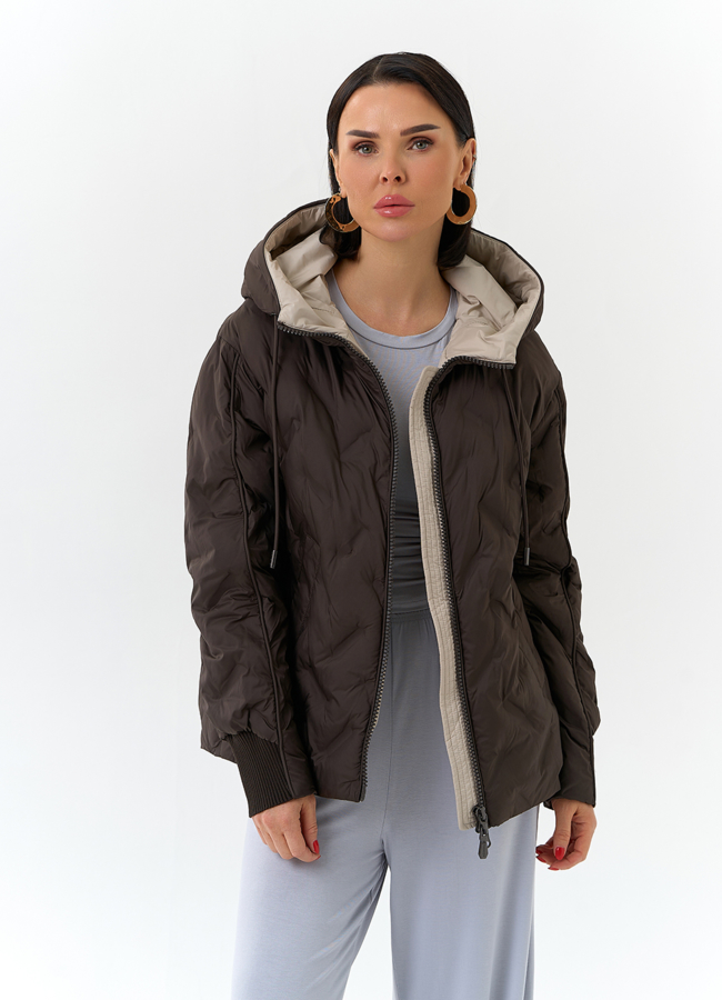 Женская куртка с капюшоном модель № 32668 универмаг малина