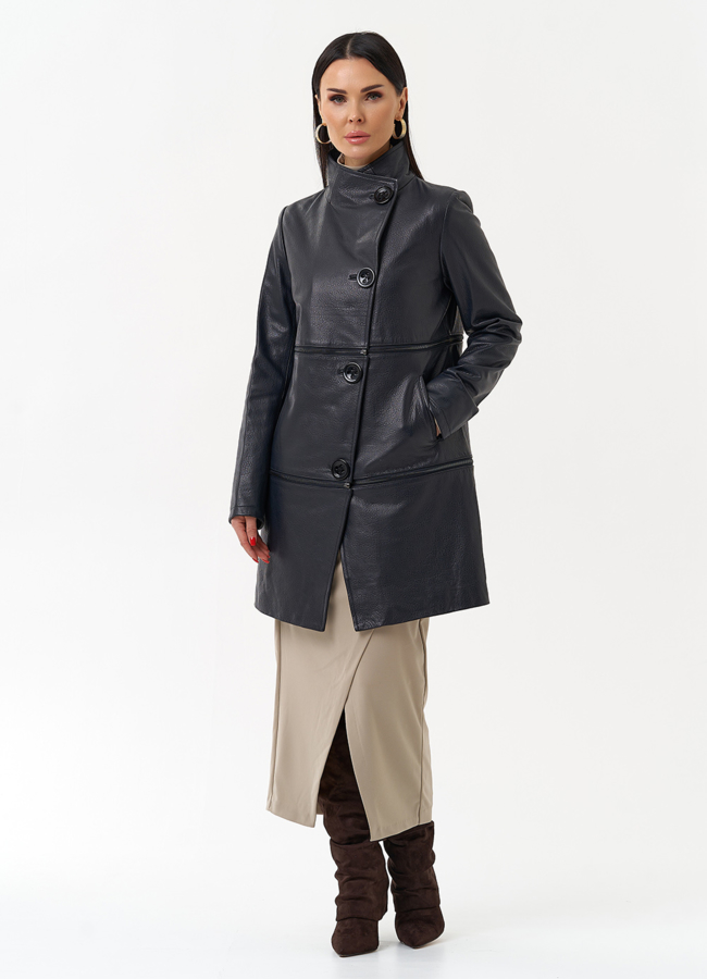 Плащ трансформер из натуральной кожи модель № 22453 в рассрочку