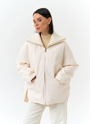 Женская двухсторонняя куртка с высоким воротником