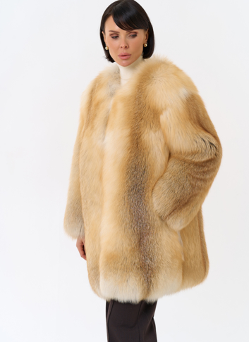 Шуба из рыжей лисы