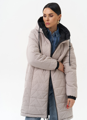 Женская удлиненная куртка с капюшоном