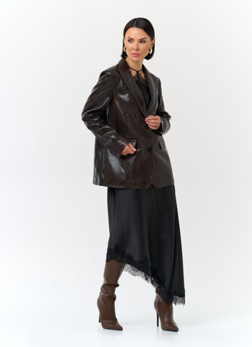 Женский жакет из натуральной кожи