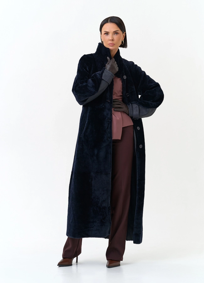 Женская двухсторонняя дубленка с шарфом модель № 34208 универмаг малина фото