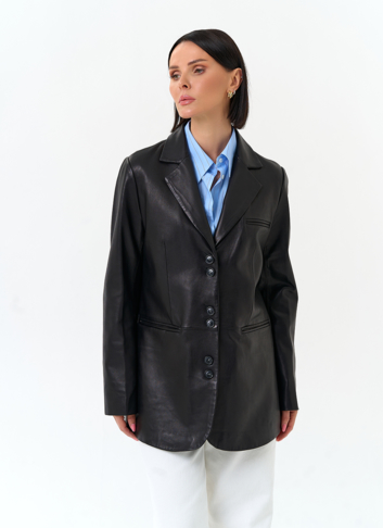 Женский жакет из натуральной кожи