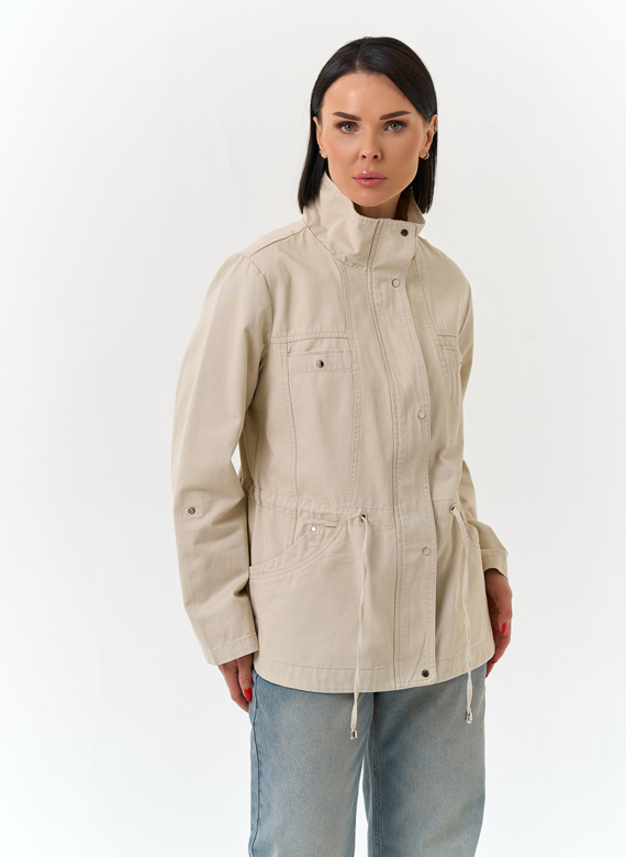 Женская ветровка с воротником стойкой