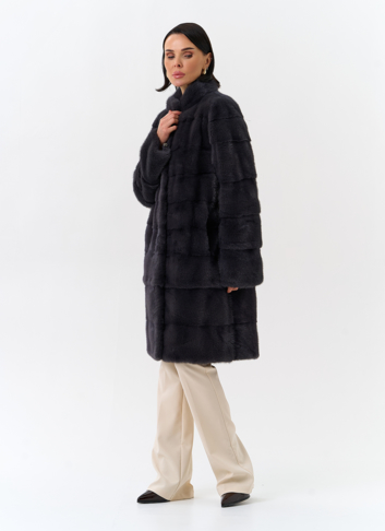 Норковая шуба трансформер, поперечная со стойкой Норковая шуба трансформер, поперечная со стойкой