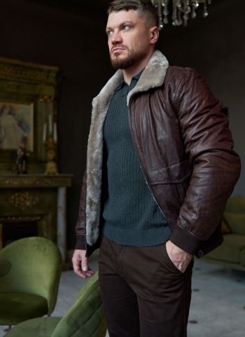 Утепленная куртка из натуральной кожи