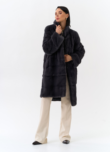 Норковая шуба трансформер, поперечная со стойкой Норковая шуба трансформер, поперечная со стойкой