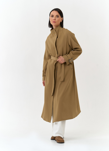 Женский плащ с воротником стойкой