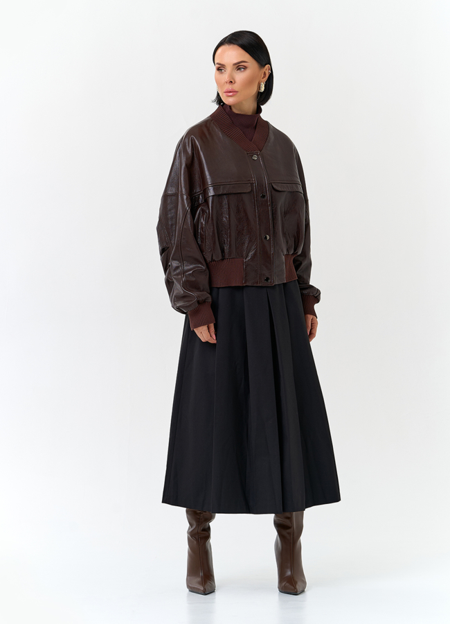 Женская куртка из натуральной кожи модель № 32673 в кредит