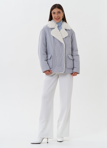 Утепленная куртка с эко мехом