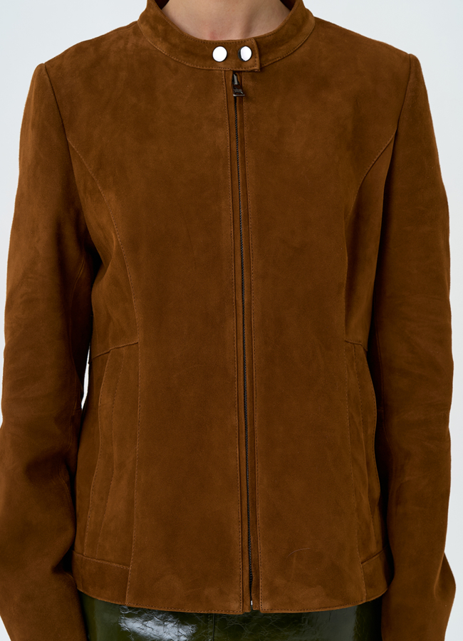 Женская куртка мото из натуральной замши модель № 33140 универмаг малина