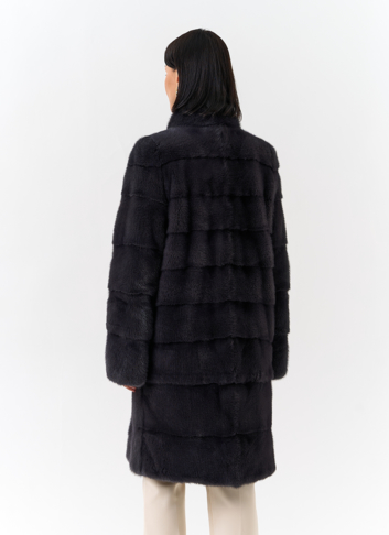 Норковая шуба трансформер, поперечная со стойкой Норковая шуба трансформер, поперечная со стойкой