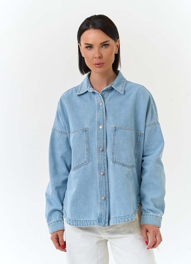 Женская джинсовая куртка рубашка модель № 33129 универмаг малина