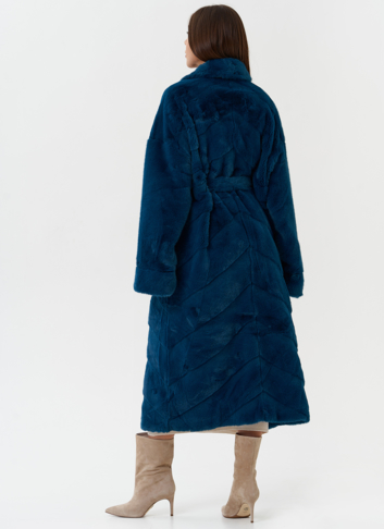 Длинная шуба из эко меха