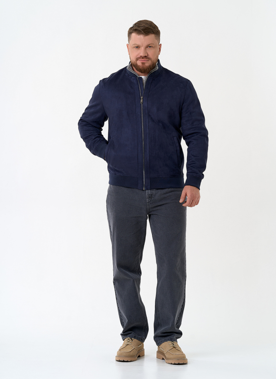 Мужская куртка бомбер из эко замши