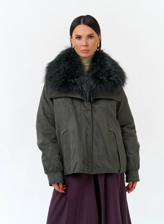 Женская куртка из эко замши фото