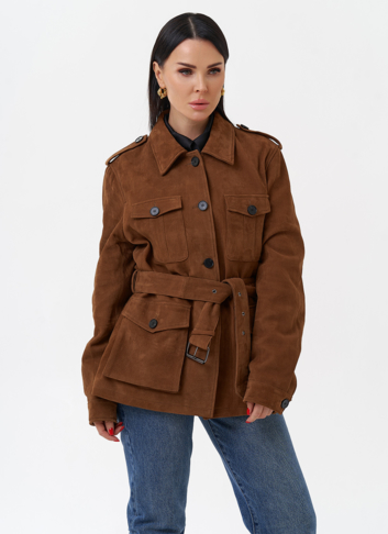 Куртка - сафари женская из натуральной замши