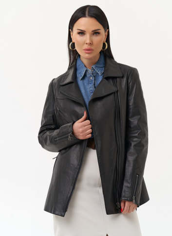 Кожаная куртка с поясом