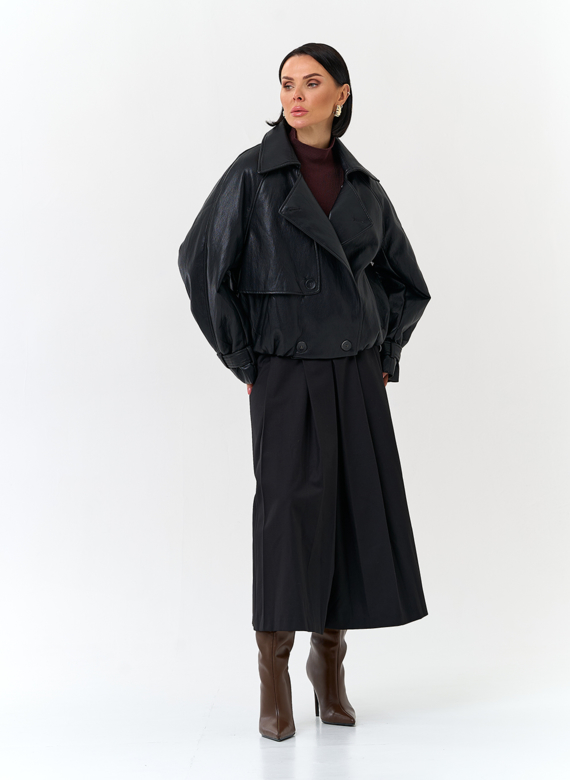 Женская утепленная куртка из эко кожи