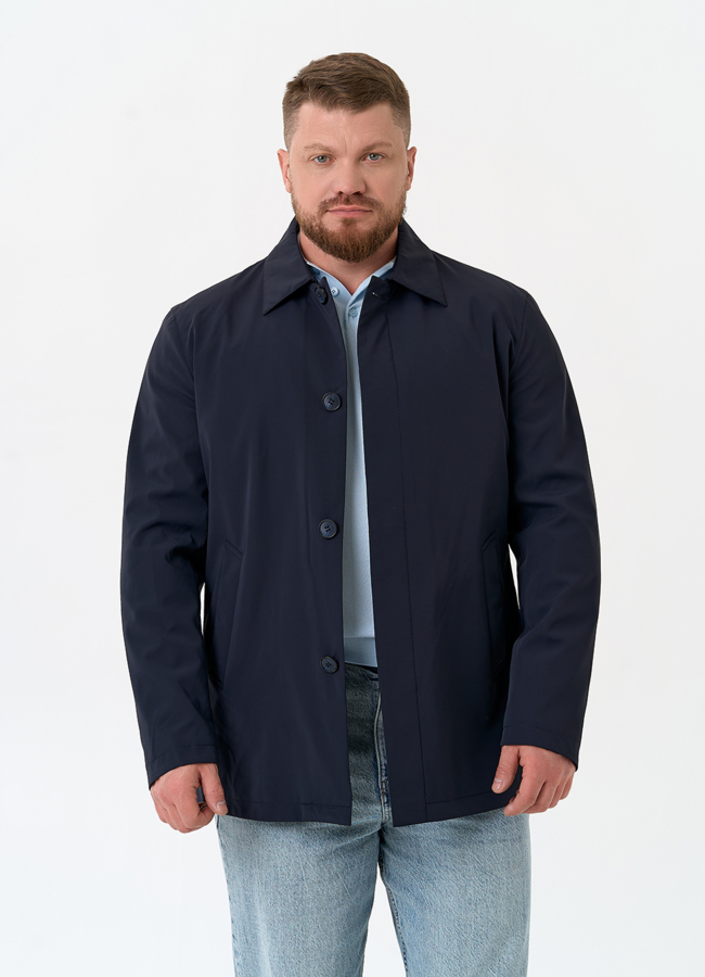 Полупальто мужское  модель № 32587 меха малина